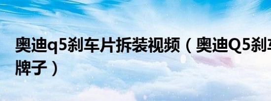 奥迪q5刹车片拆装视频（奥迪Q5刹车片什么牌子）