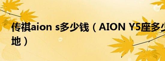 传祺aion s多少钱（AION Y5座多少钱能落地）