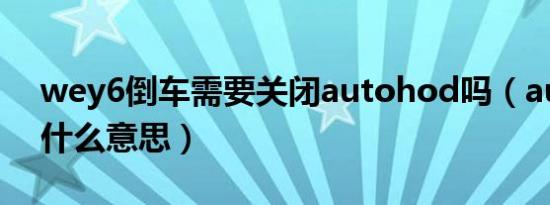 wey6倒车需要关闭autohod吗（autohod什么意思）