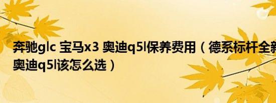 奔驰glc 宝马x3 奥迪q5l保养费用（德系标杆全新宝马x3和奥迪q5l该怎么选）