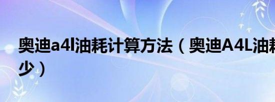 奥迪a4l油耗计算方法（奥迪A4L油耗平均多少）