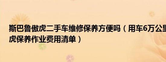 斯巴鲁傲虎二手车维修保养方便吗（用车6万公里斯巴鲁傲虎保养作业费用清单）
