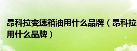 昂科拉变速箱油用什么品牌（昂科拉变速箱油用什么品牌）