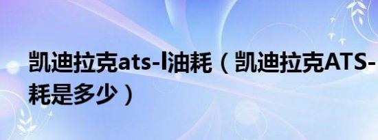 凯迪拉克ats-l油耗（凯迪拉克ATS-L真实油耗是多少）