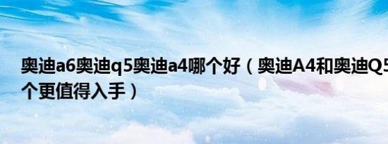 奥迪a6奥迪q5奥迪a4哪个好（奥迪A4和奥迪Q5怎么选 哪个更值得入手）