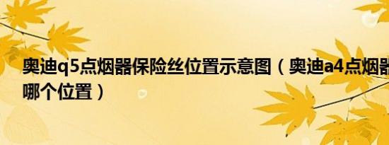 奥迪q5点烟器保险丝位置示意图（奥迪a4点烟器保险丝在哪个位置）