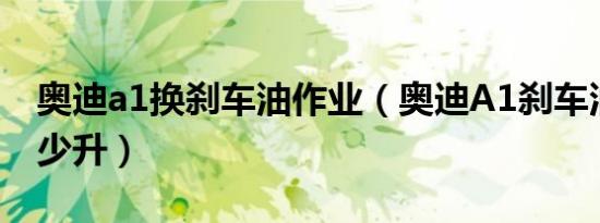 奥迪a1换刹车油作业（奥迪A1刹车油需要多少升）