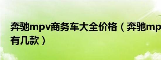 奔驰mpv商务车大全价格（奔驰mpv商务车有几款）