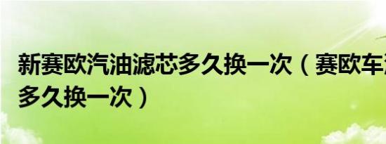 新赛欧汽油滤芯多久换一次（赛欧车汽油滤芯多久换一次）