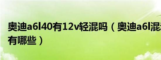 奥迪a6l40有12v轻混吗（奥迪a6l混动力汽车有哪些）