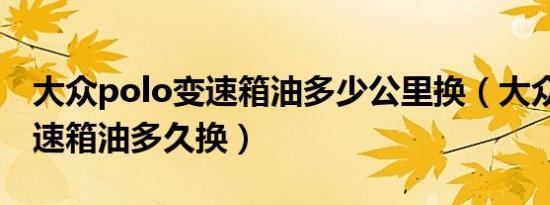 大众polo变速箱油多少公里换（大众polo变速箱油多久换）