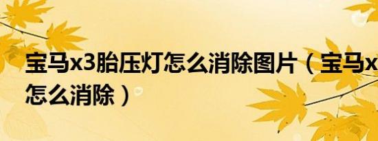宝马x3胎压灯怎么消除图片（宝马x3胎压灯怎么消除）