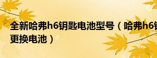 全新哈弗h6钥匙电池型号（哈弗h6钥匙怎么更换电池）