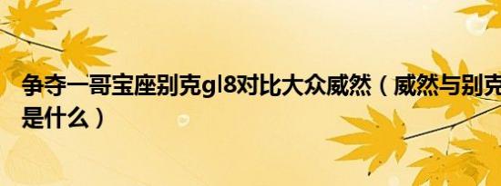 争夺一哥宝座别克gl8对比大众威然（威然与别克gl8的区别是什么）