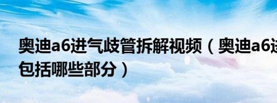 奥迪a6进气歧管拆解视频（奥迪a6进气系统包括哪些部分）