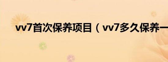 vv7首次保养项目（vv7多久保养一次）