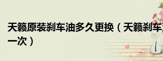 天籁原装刹车油多久更换（天籁刹车油多久换一次）