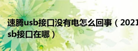 速腾usb接口没有电怎么回事（2021款速腾usb接口在哪）