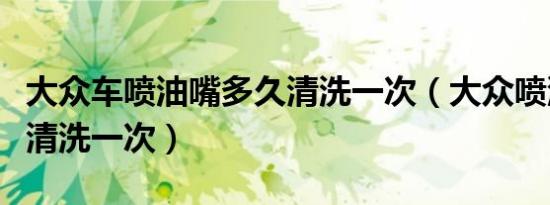 大众车喷油嘴多久清洗一次（大众喷油嘴多久清洗一次）