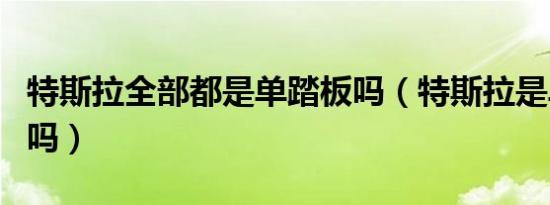特斯拉全部都是单踏板吗（特斯拉是单踏板的吗）
