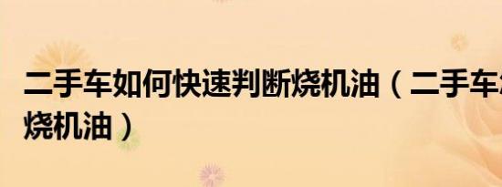 二手车如何快速判断烧机油（二手车怎么判断烧机油）