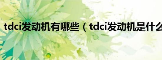 tdci发动机有哪些（tdci发动机是什么意思）