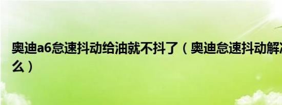 奥迪a6怠速抖动给油就不抖了（奥迪怠速抖动解决方案是什么）