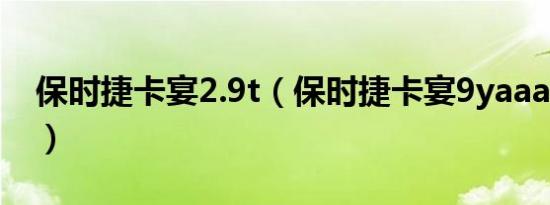 保时捷卡宴2.9t（保时捷卡宴9yaaa1是哪款）