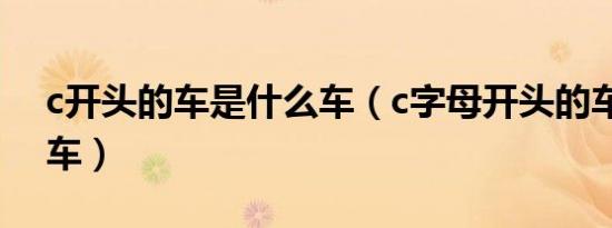 c开头的车是什么车（c字母开头的车是什么车）