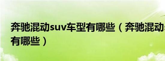 奔驰混动suv车型有哪些（奔驰混动suv车型有哪些）