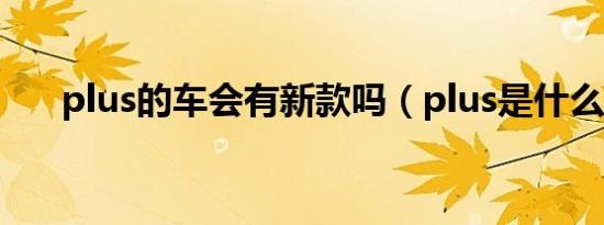 plus的车会有新款吗（plus是什么车）