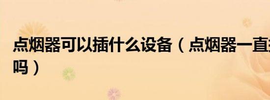 点烟器可以插什么设备（点烟器一直插着安全吗）