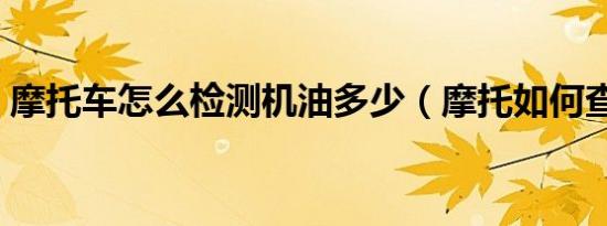 摩托车怎么检测机油多少（摩托如何查机油）
