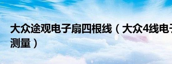 大众途观电子扇四根线（大众4线电子扇怎么测量）