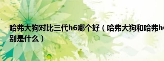 哈弗大狗对比三代h6哪个好（哈弗大狗和哈弗h6三代的区别是什么）