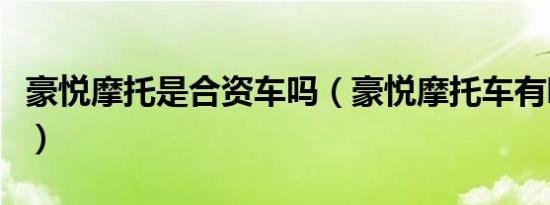 豪悦摩托是合资车吗（豪悦摩托车有哪些型号）