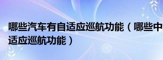 哪些汽车有自适应巡航功能（哪些中级车有自适应巡航功能）