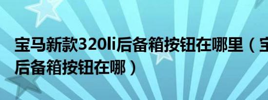 宝马新款320li后备箱按钮在哪里（宝马320li后备箱按钮在哪）