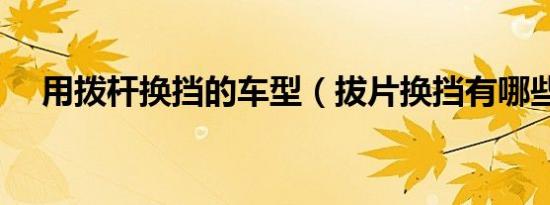 用拨杆换挡的车型（拔片换挡有哪些车）