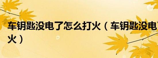 车钥匙没电了怎么打火（车钥匙没电了怎么打火）