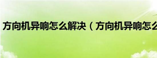 方向机异响怎么解决（方向机异响怎么解决）