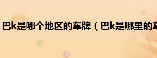 巴k是哪个地区的车牌（巴k是哪里的车牌号）