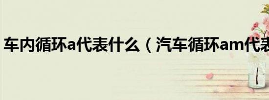 车内循环a代表什么（汽车循环am代表什么）