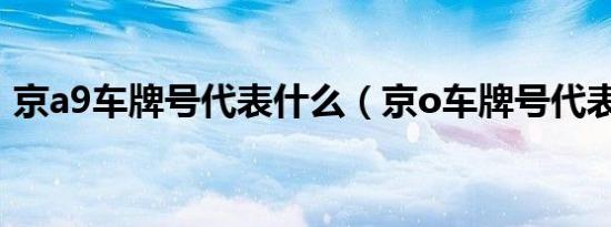 京a9车牌号代表什么（京o车牌号代表什么）