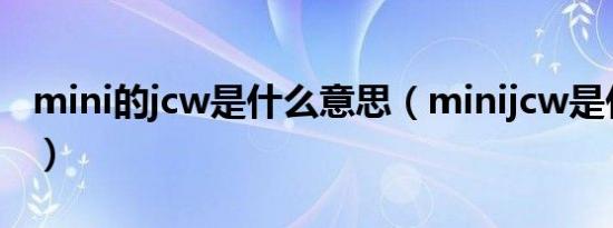 mini的jcw是什么意思（minijcw是什么意思）