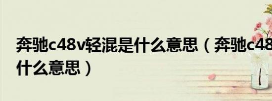 奔驰c48v轻混是什么意思（奔驰c48v轻混是什么意思）
