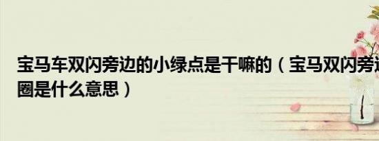 宝马车双闪旁边的小绿点是干嘛的（宝马双闪旁边有个绿色圈是什么意思）