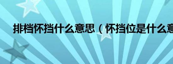 排档怀挡什么意思（怀挡位是什么意思）