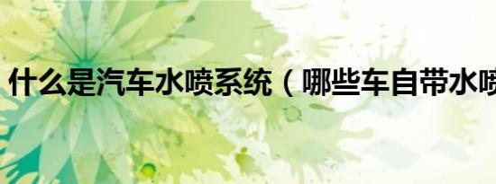 什么是汽车水喷系统（哪些车自带水喷系统）