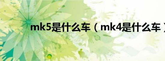 mk5是什么车（mk4是什么车）